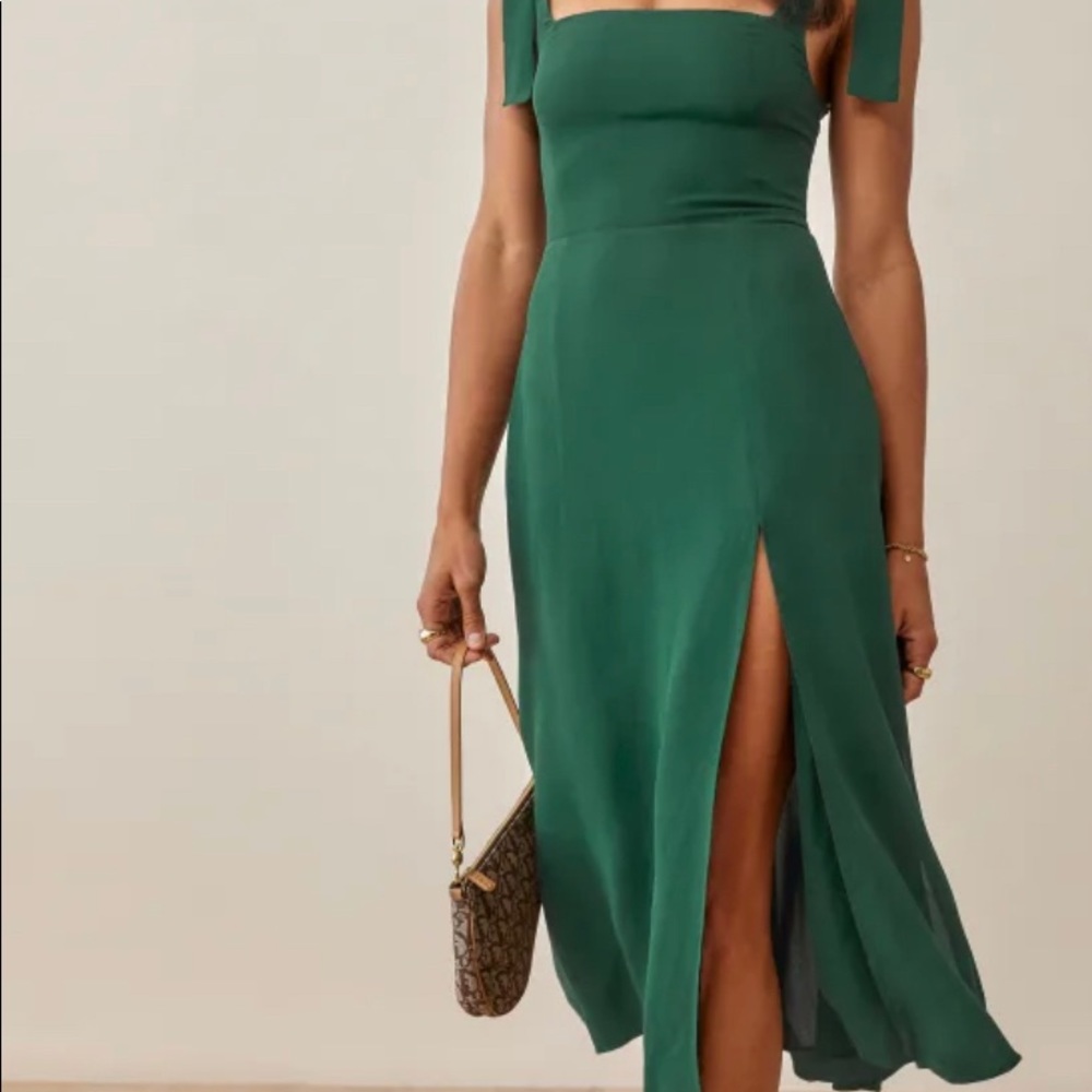Reformation Twilight Dress - Emerald